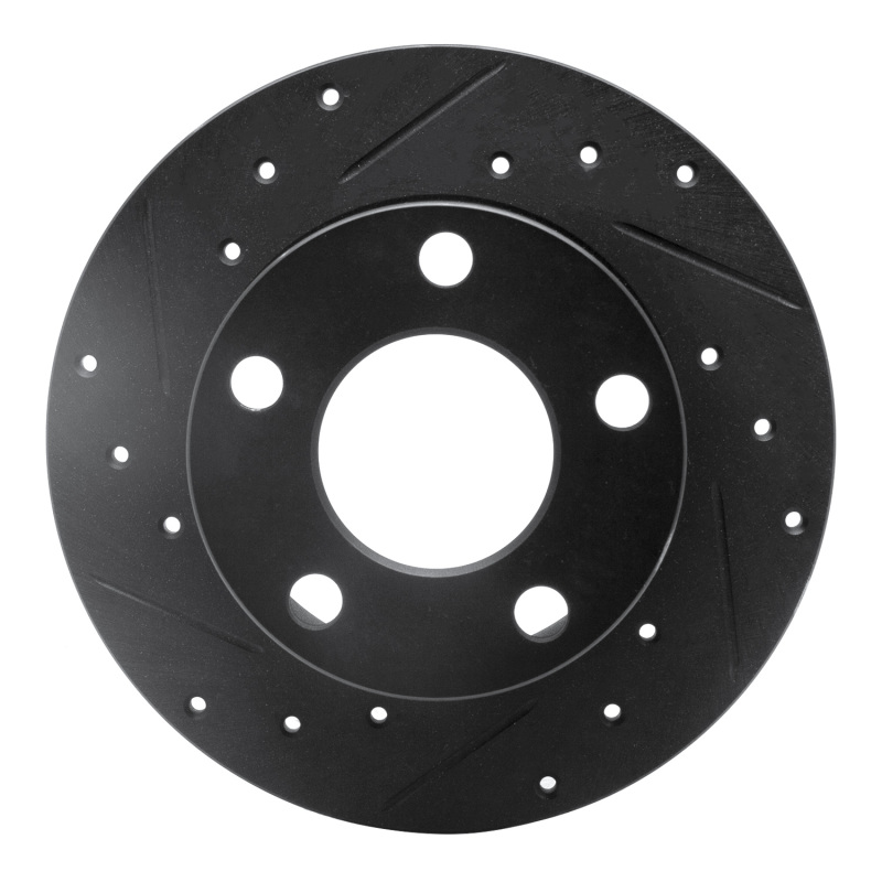 Audi A6 Quattro Brake Rotor (1) - Rear Left - R1 Concepts - Drilled & Slotted - Black - `92-`05